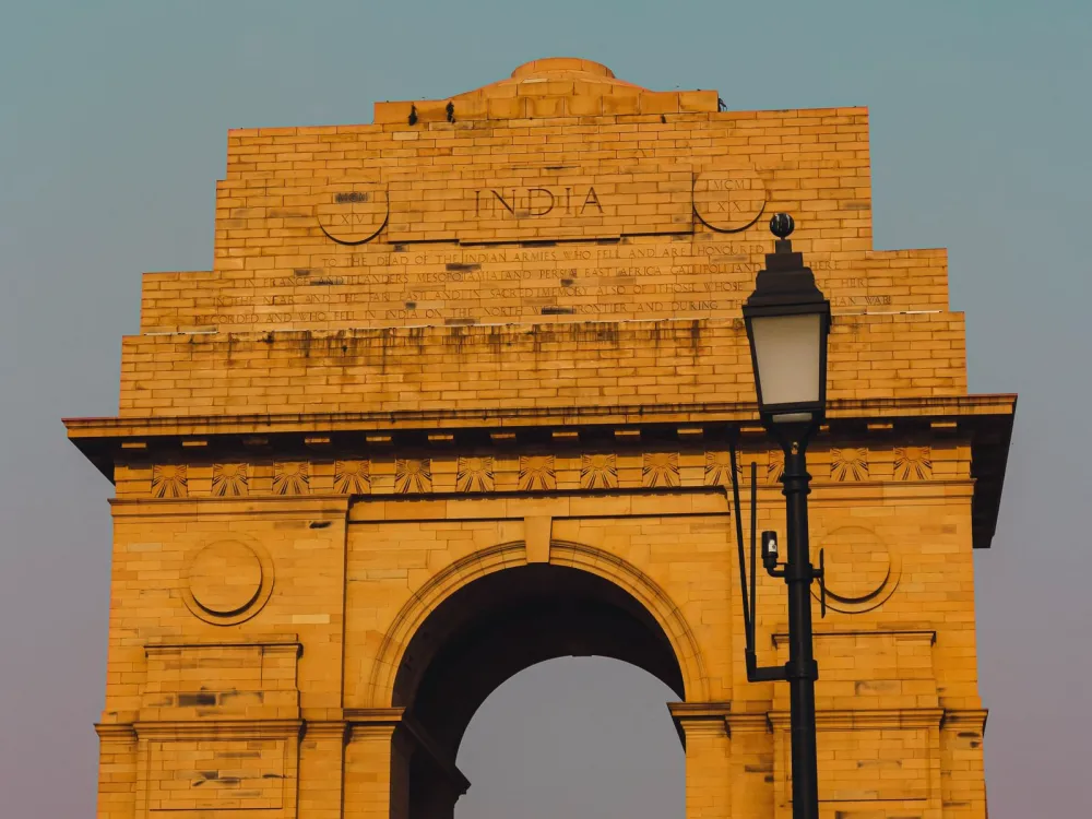 India Gate in New Delhi at sunset