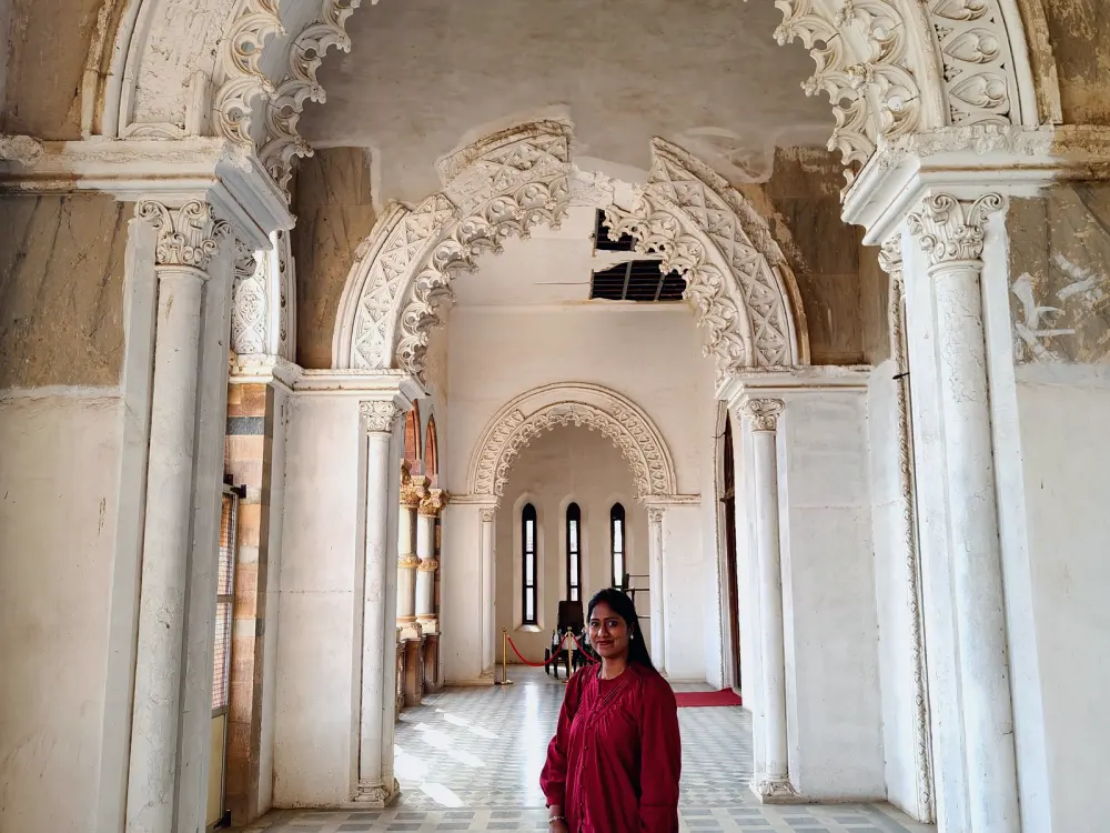 Arched corridor in a historic palace